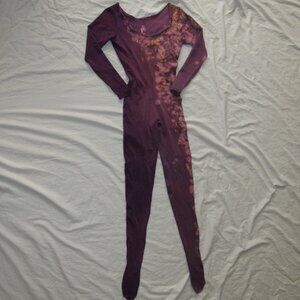 Vintage 80-90s Shiny Spandex BodySuit Unitard Costume Tie Dye Ombre M Stevens S